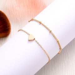 Rinhoo 1set Fashion Exquisite Bohemia Heart Butterfly Shape Link Chain Bracelet High Quality Jewelry Gift For Women