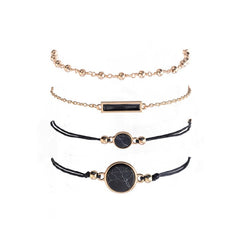 Rinhoo 1set Fashion Exquisite Bohemia Heart Butterfly Shape Link Chain Bracelet High Quality Jewelry Gift For Women