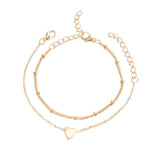 Rinhoo 1set Fashion Exquisite Bohemia Heart Butterfly Shape Link Chain Bracelet High Quality Jewelry Gift For Women