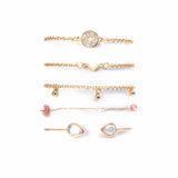 Rinhoo 1set Fashion Exquisite Bohemia Heart Butterfly Shape Link Chain Bracelet High Quality Jewelry Gift For Women