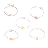 Rinhoo 1set Fashion Exquisite Bohemia Heart Butterfly Shape Link Chain Bracelet High Quality Jewelry Gift For Women