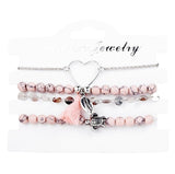 Rinhoo 1set Fashion Exquisite Bohemia Heart Butterfly Shape Link Chain Bracelet High Quality Jewelry Gift For Women